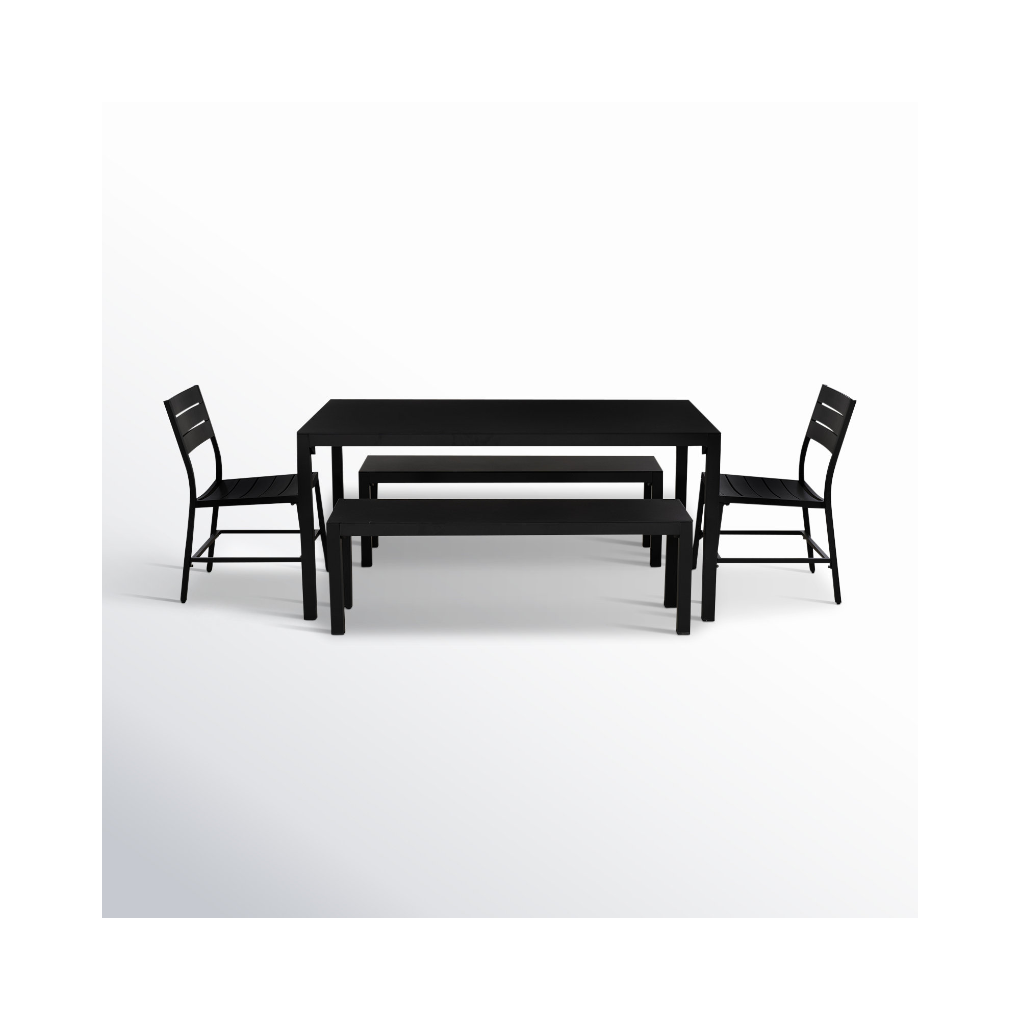 Armando Aluminum Outdoor 5PC Dining Set, Black