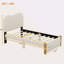 Lit plateforme tapissier avec pieds en bois-1288931481