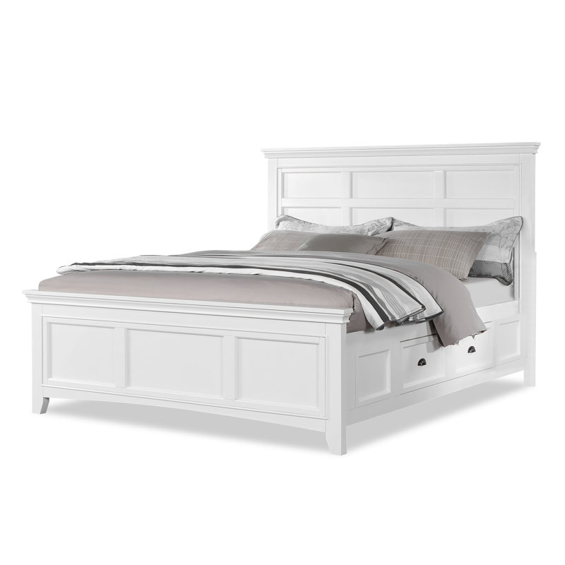 Genesha Storage Platform Bed, California King, White