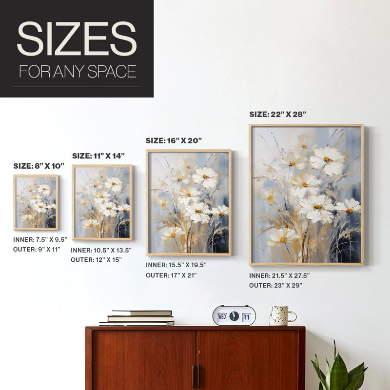 FLORAL Series CCCXX Framed Print - Solid Wood, 15" H x 12" W