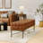 50" W Genuine Leather Bench-1495374456