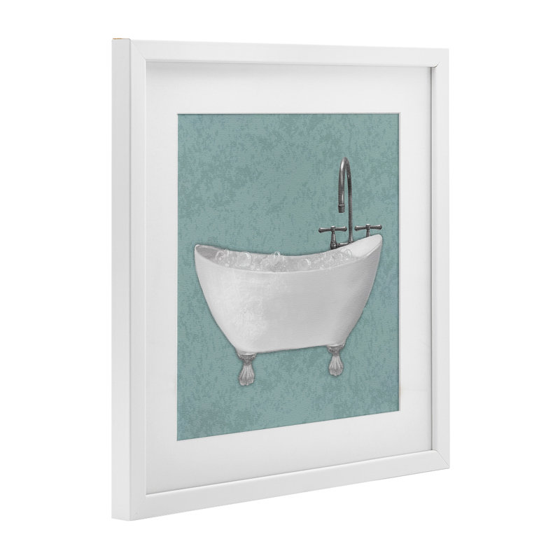 «Simple Bubble Bath over Blue», reproduction encadrée sous verre, design par Matthew Piotrowicz, H 16 po x l 16 po
