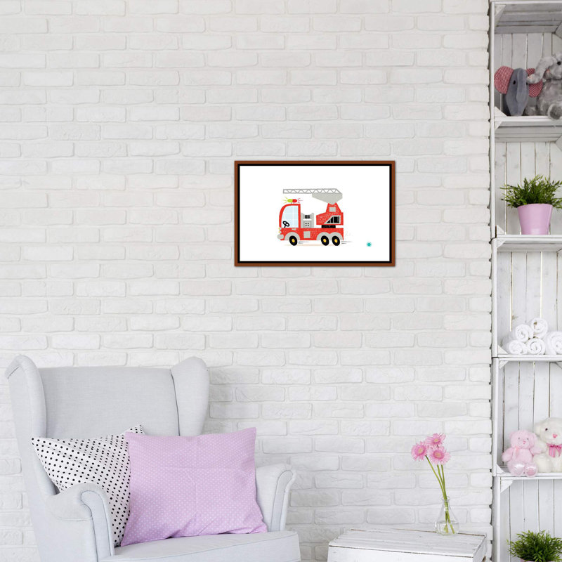 Fire Fire - impression d'art graphique, Pas de tapis, H 18 po x l 26 po x P 1,5 po, Toile avec cadre brun