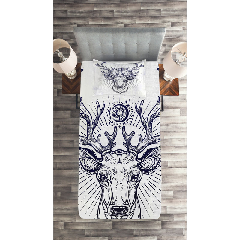 Rustic Polyester Coverlet, Twin Bedspread + 1 Sham