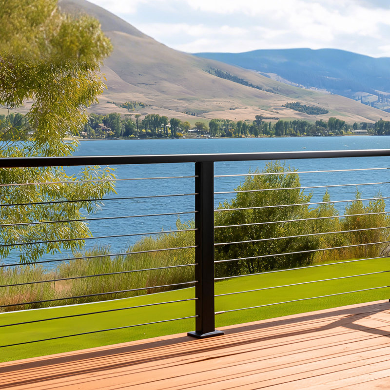 6.5ft Stainless Steel Handrail Rectangular Top Stair Rail for Deck