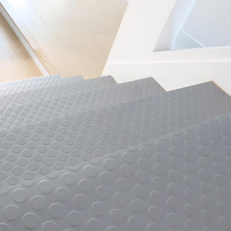 Tapis de marche en caoutchouc caoutchouté "Coin-Grip" (paquet de 6) - 2,5 mm, Argent argent, Rectangle 10 po x 3 pi