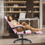 Radelldar Adjustable Reclining Ergonomic Faux Leather Swiveling PC & Racing Game Chair with Footrest-412626856-412626868