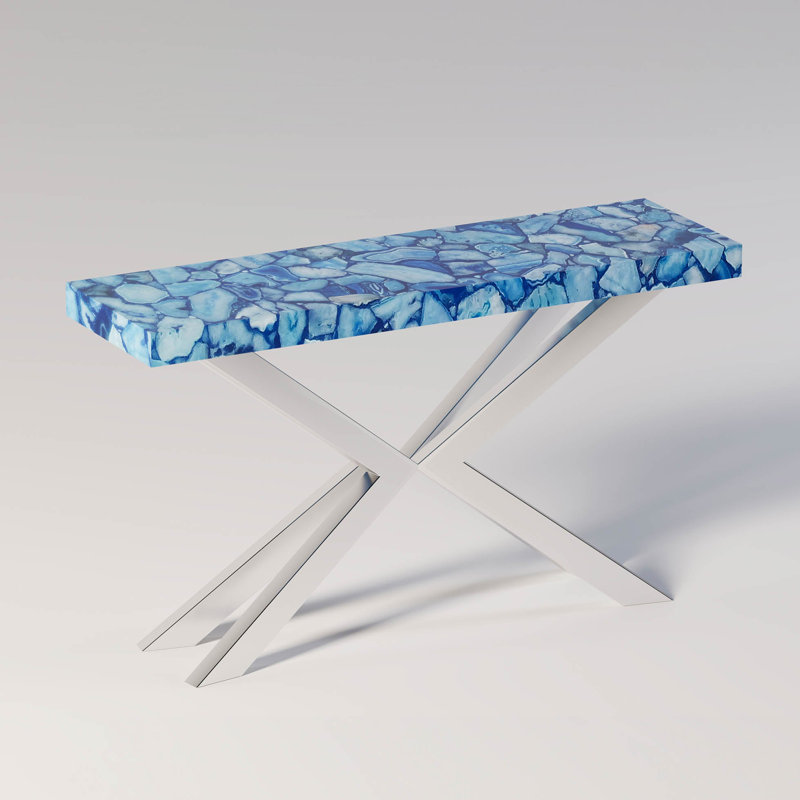 Console Encroisé, Glacier bleu agate