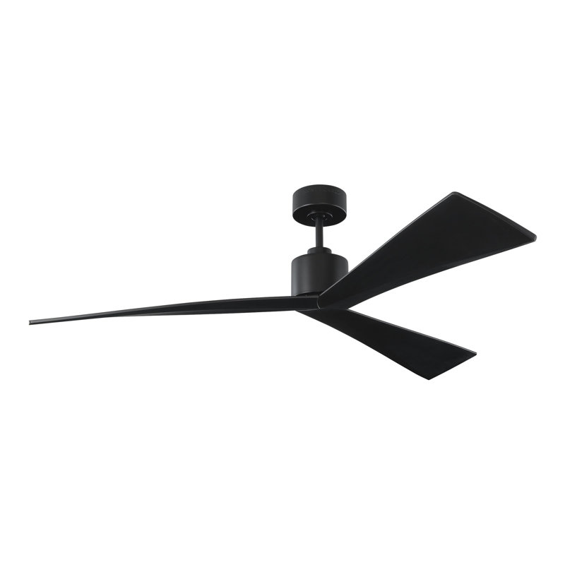 Adler Downrod Ceiling Fan, Matte Black, 60"
