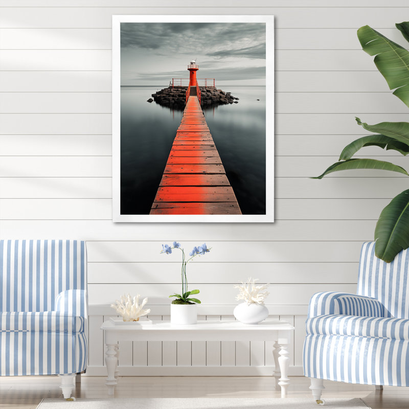 Ravenstein Coastal Pier Reflections II, H 32 po x l 16 po x P 1 po, Cadre photo blanc