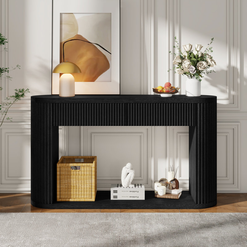 Meuble d'appoint cannelé Roomfitter, Black