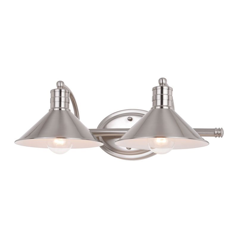 Tamar Dimmable Vanity Light, Satin Nickel and Matte White, 2