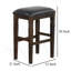 Flint Counter Stool, Black Faux Leather, Dark Brown Mahogany Wood-105844147