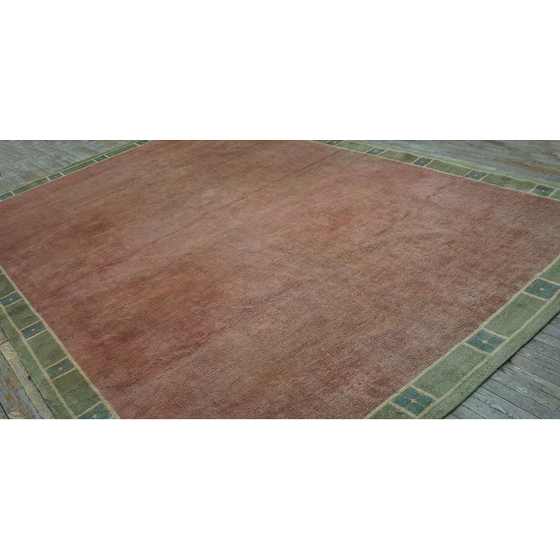 Open Solid Pink Rose Color Field Austrian Art Nouveau Werkstätte Viennese Carpet
