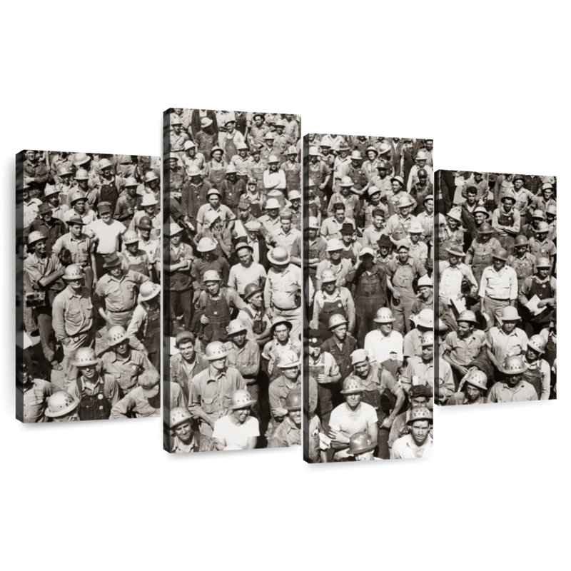Leisha Crowd Of Laborers, 48" H x 75" W