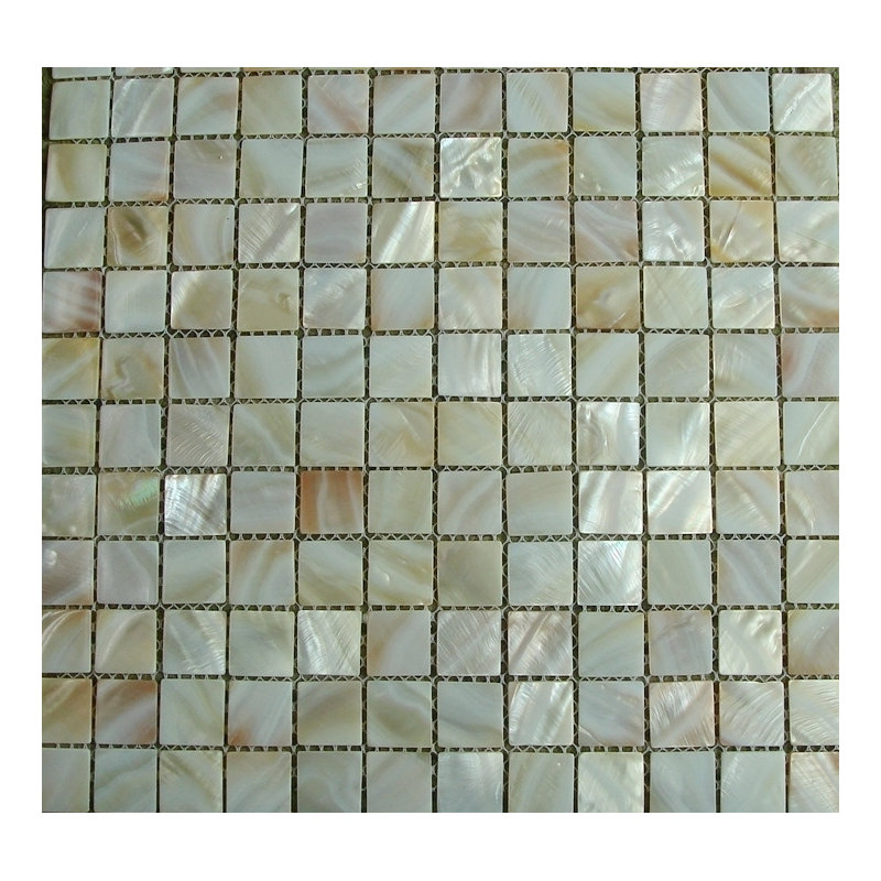 SeaTile 1" x 1" Seashell Grid Mosaic Wall & Floor Tile, White