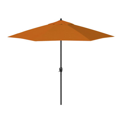 9-Foot Matted Aluminum Market Patio Umbrella With Crank Lift And Auto-Tilt In Sunbrella
