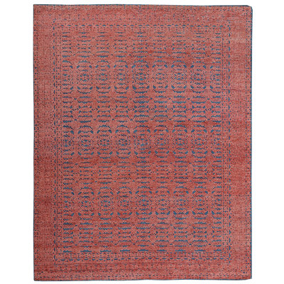 Wool Geometric Area Rug in Charcoal