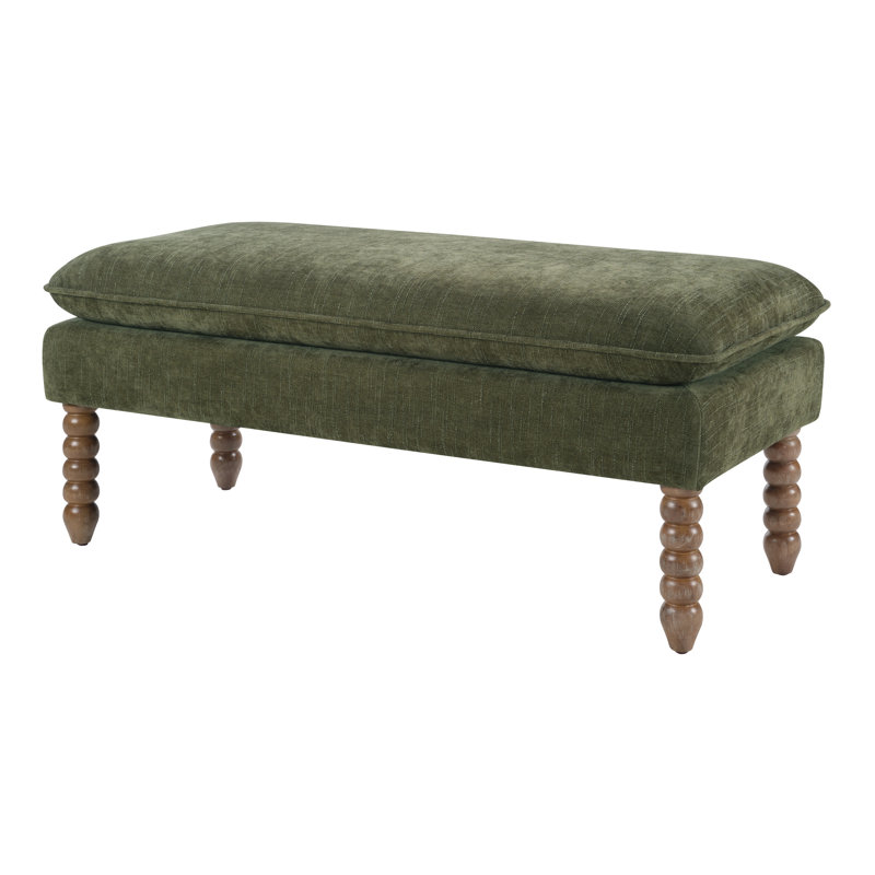 Banc à plateau-coussin Selina, Vert bouteille