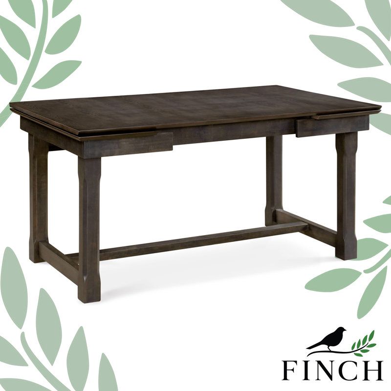 Finch Ludlow Ludlow Extendable Farmhouse Dining Table, Dark Brown