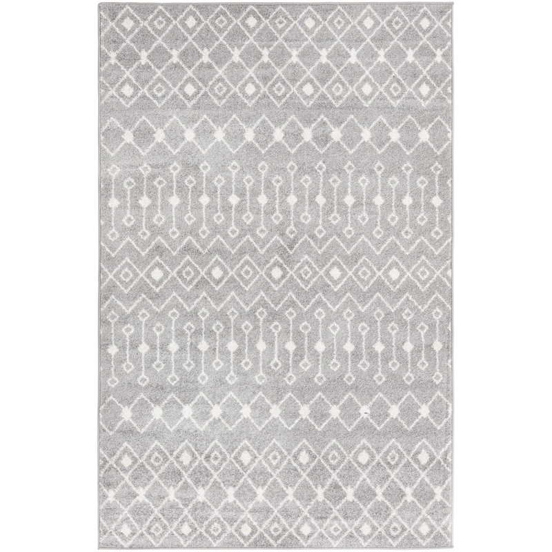 Somerville Geometric Indoor Rug, Rectangle 5'3" x 8', Gray