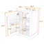 Meuble-lavabo contemporain simple avec lavabo en céramique, porte à fermeture douce et support de rangement-1846533367