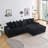 111.4 "Corduroy Sofa, Armrest With Cup Holder and Storage Function, Recliner Can Be Changed Left and Right, Suitable for Living Room Bedroom Lounge Area-1798311909
