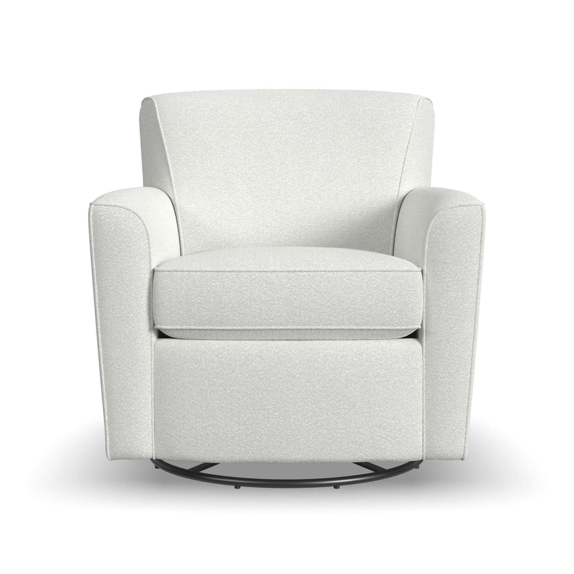 Monarch Upholstered Swivel Armchair, Snow Performance Boucle
