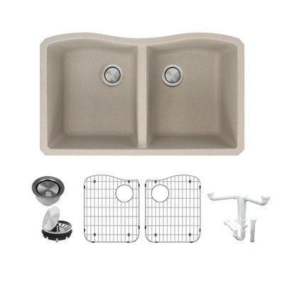 Aversa 31.93'' L Double Bowl Granite Kitchen Sink
