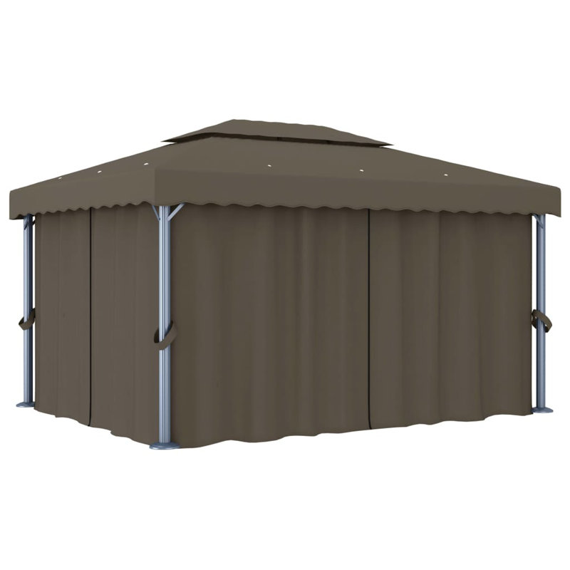 Otterson Metal Patio Gazebo, 3.5m H x 4m W x 3m D, Taupe