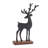 Metal Deer Figurines on Wood Base