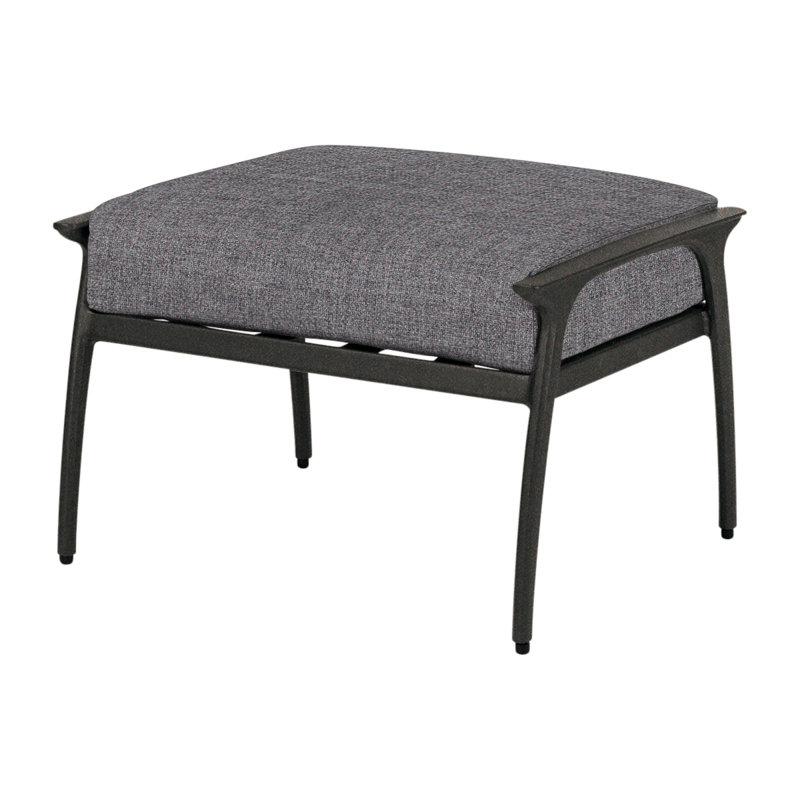 Amari Outdoor Ottoman, Cast Slate Sunbrella® Plainweave, Carbon