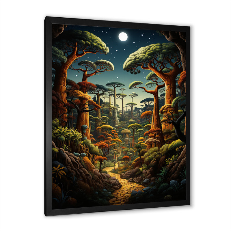 «Ayvani Baobab Tree The Enchanted I» sur toile, H 32 po x l 24 po x P 1 po, Impression noire sur toile encadrée