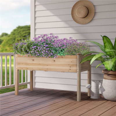 Rectangle Wood  Planter Raised Bed