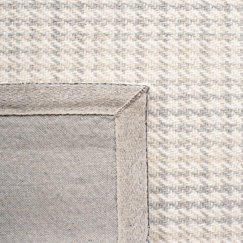Earic Hand Woven Wool And Cotton Houndstooth Rug, Rectangle 3' x 5'