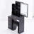 29.2" Small Size Left Bedside Cabinet Vanity Table + Cushioned Stool-114233119