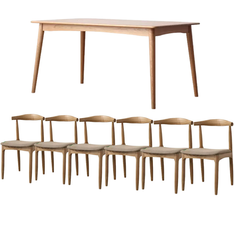 Ensemble de salle à manger rectangulaire L 59 po x l 31,49 po Lakeleigh, 7 pièces : table, 6 chaises
