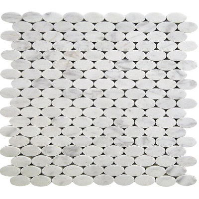 11.2" X 11.6" Straight Edge Marble Mosaic Sheet
