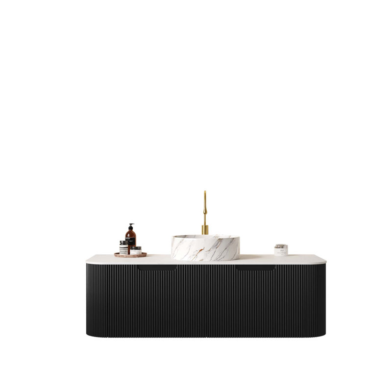 Meuble-lavabo 48 po avec lavabo, Noir