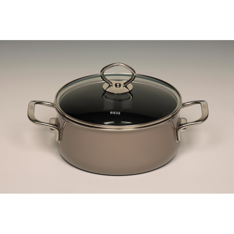 Riess Kelomat Grigio Top 3000 Enamelware Round Dutch Oven, 20cm