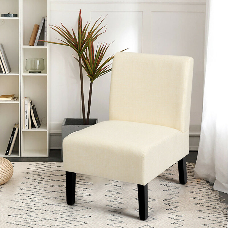 Aeesha Upholstered Side Chair, Beige Linen Blend