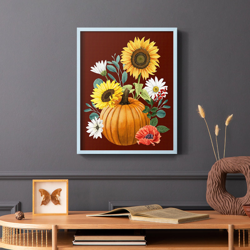 «Beautiful Fall I», reproduction encadrée - bois massif, Bleu, H 10 po x l 8 po