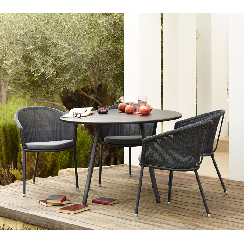 Area Outdoor Round Dining Table, Lava Gray
