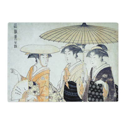 Tempered Glass the Promenade by torii Kiyonaga Chopping Board