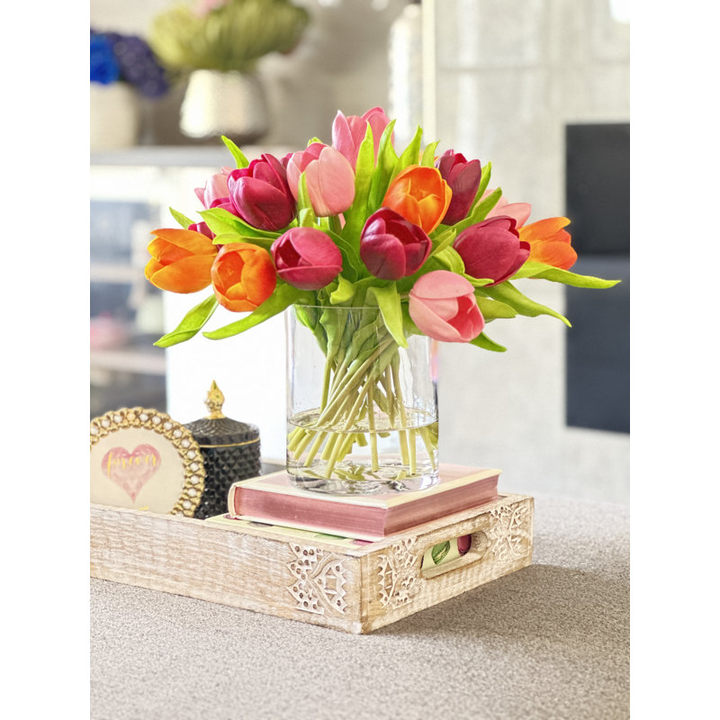 Vase tulipe 12 po rose