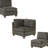 Gray Chenille 3Pc Modular Sectional With Pillow Back And Armless Seating Option Modular In Fabric, & Style
