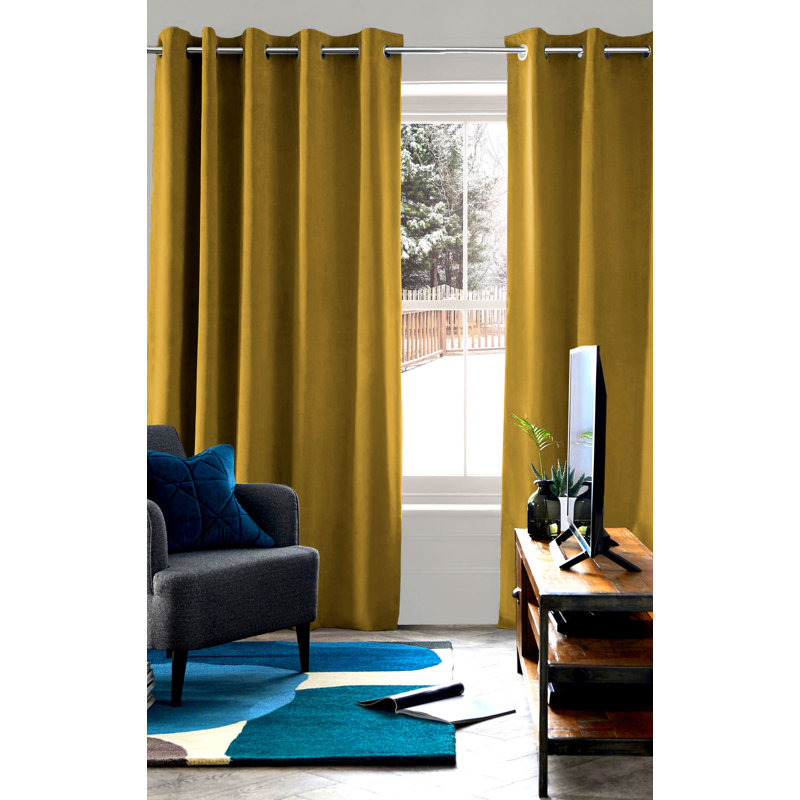 Tala Blackout Curtain Single Panel, Yellow