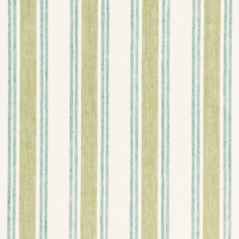 Leah Linen Stripe Fabric, Sea Grass
