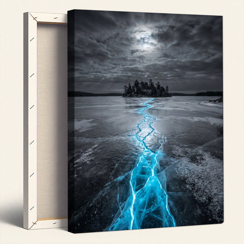 Frozen River, reproduction d'art sur toile, ensemble de 1, 18"H x 12"W, Wrapped Canvas