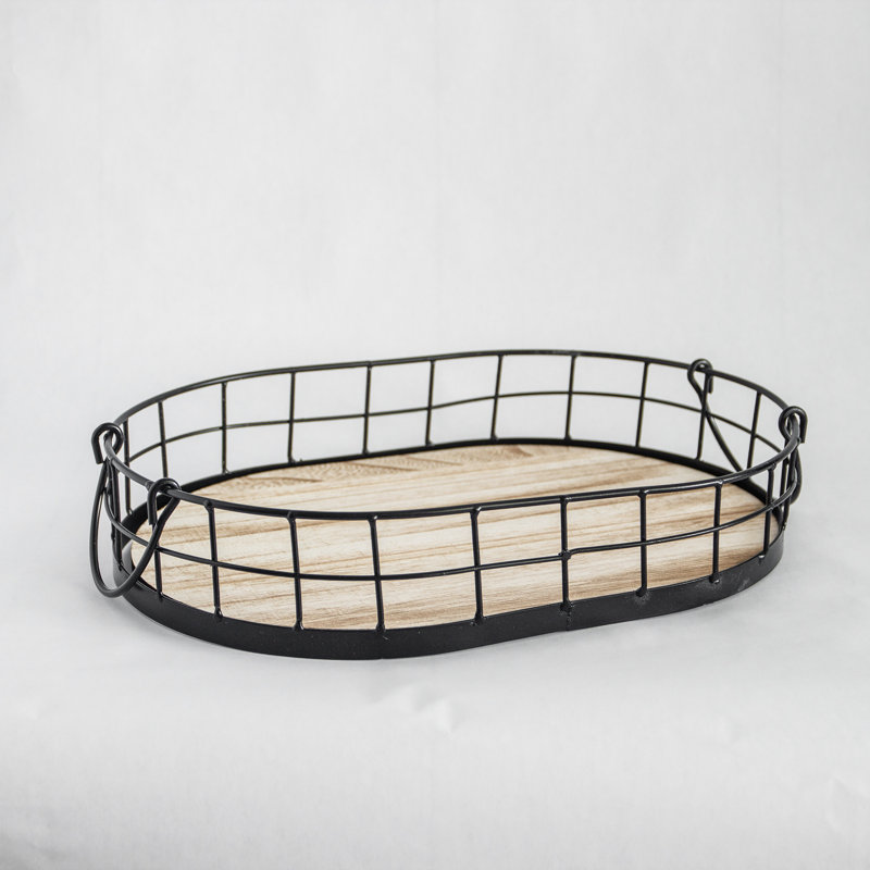 Plateau en bois Halliburton, H 3,5 po x l 16 po x P 12 po, Noir